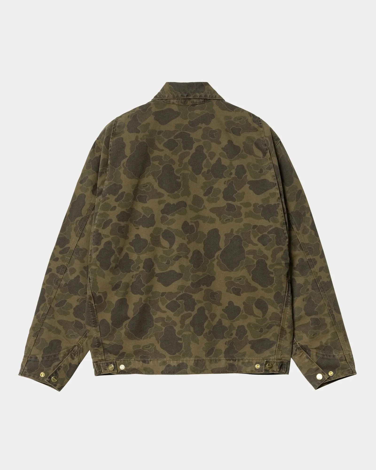 Garment Dyed Duck Camo Detroit Jacket in Green/Office Green