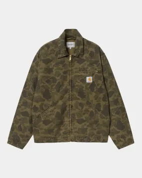 Garment Dyed Duck Camo Detroit Jacket in Green/Office Green