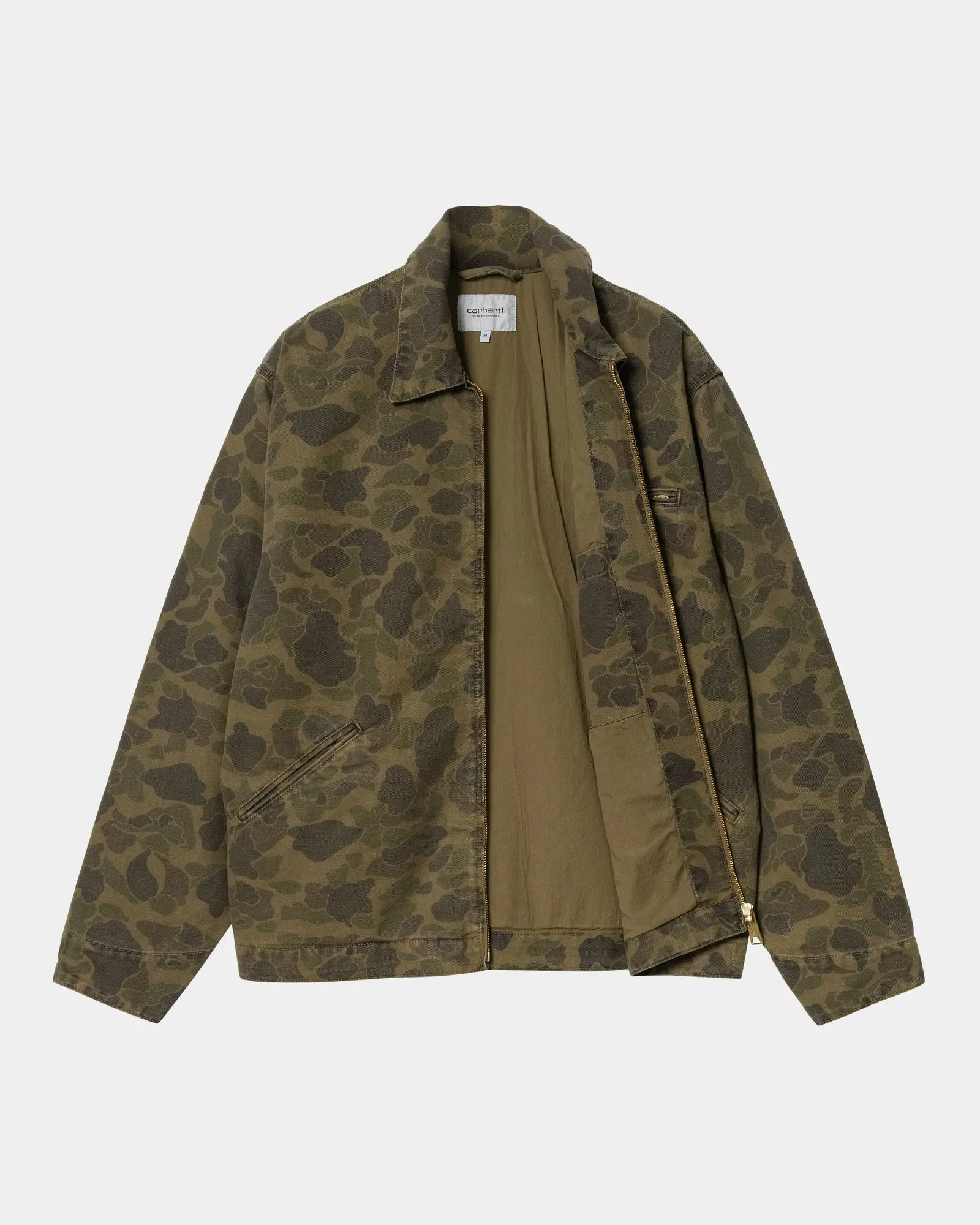 Garment Dyed Duck Camo Detroit Jacket in Green/Office Green