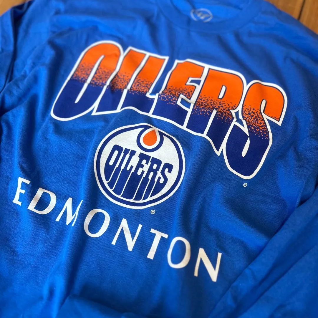 Edmonton Oilers NHL Sweep Down Long Sleeve Tee