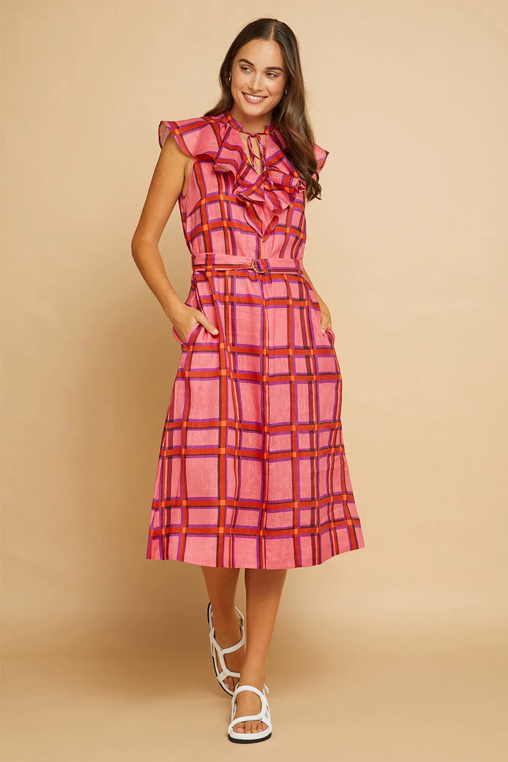 Elms & King - Torrance Dress - Summer Check - size 14