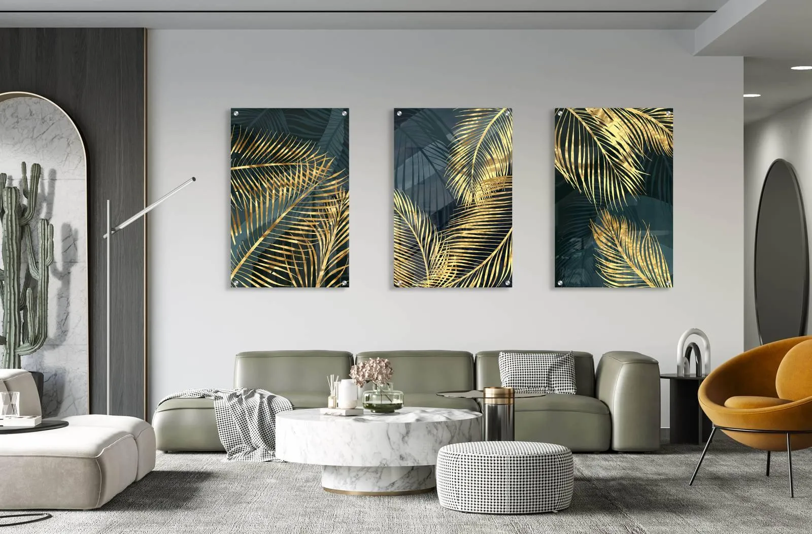 Exotic Leaves Set of 3 Prints Modern Wall Art Modern Artwork