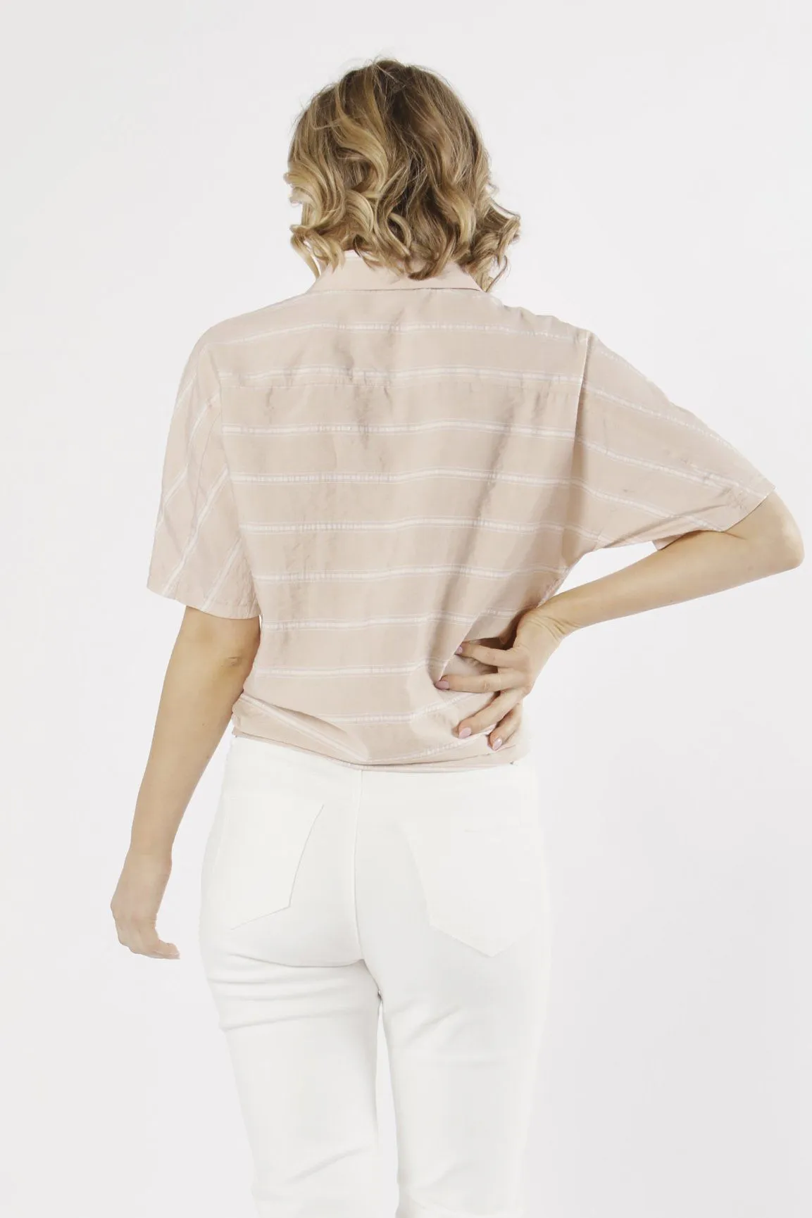 Fate   Becker Indiana Stripe Shirt in Rose