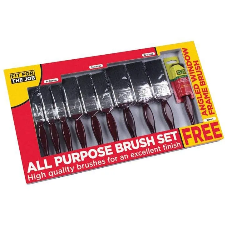 FFJ 9 Piece Paint Brush Set FREE Angled Window Brush