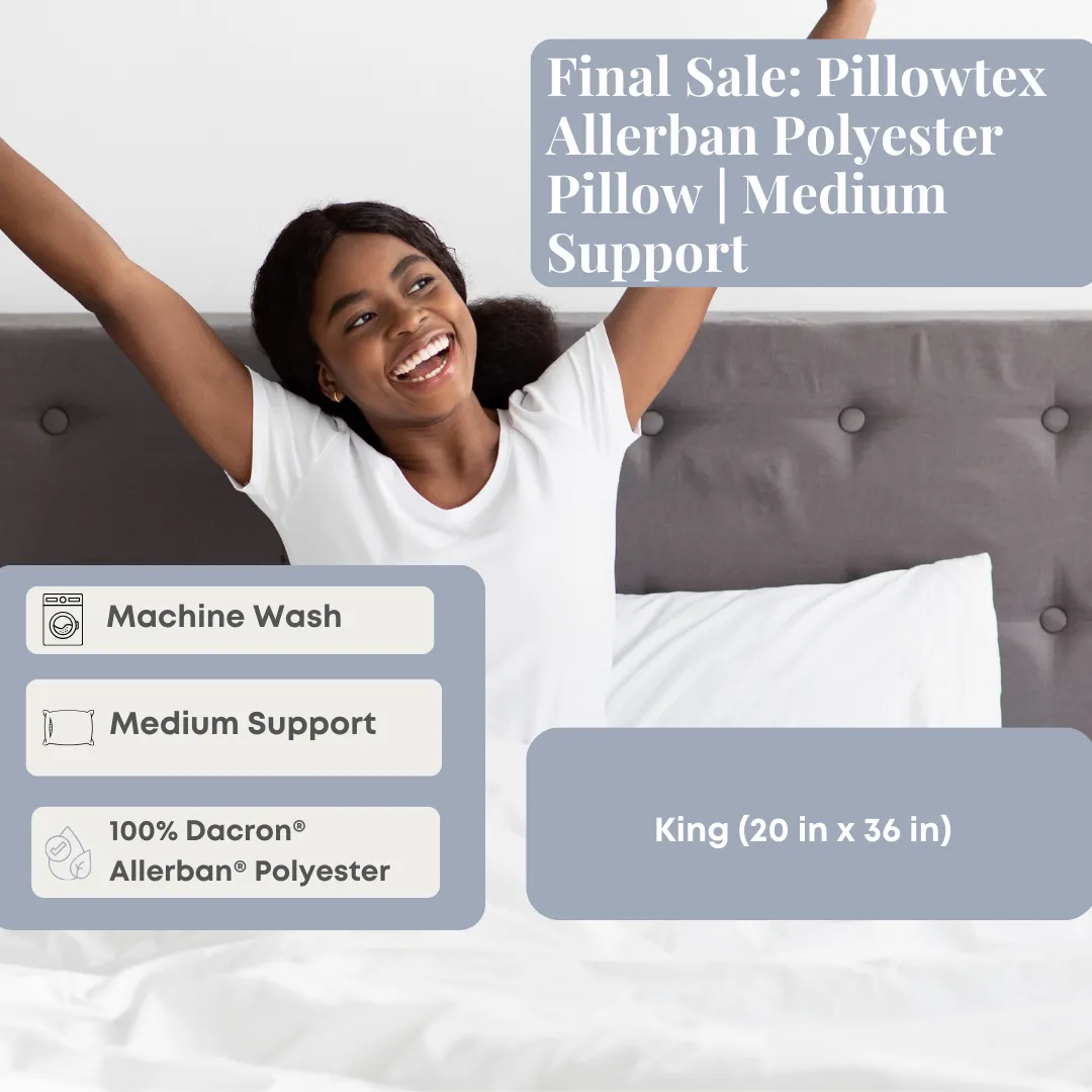 Final Sale: Pillowtex Allerban Polyester Pillow | Medium Support