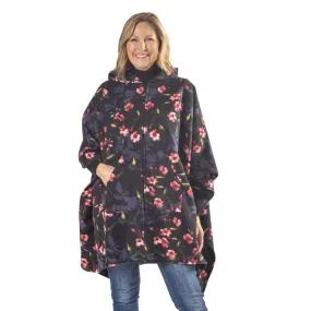 Flora Hooded Full Zip Fleece Poncho