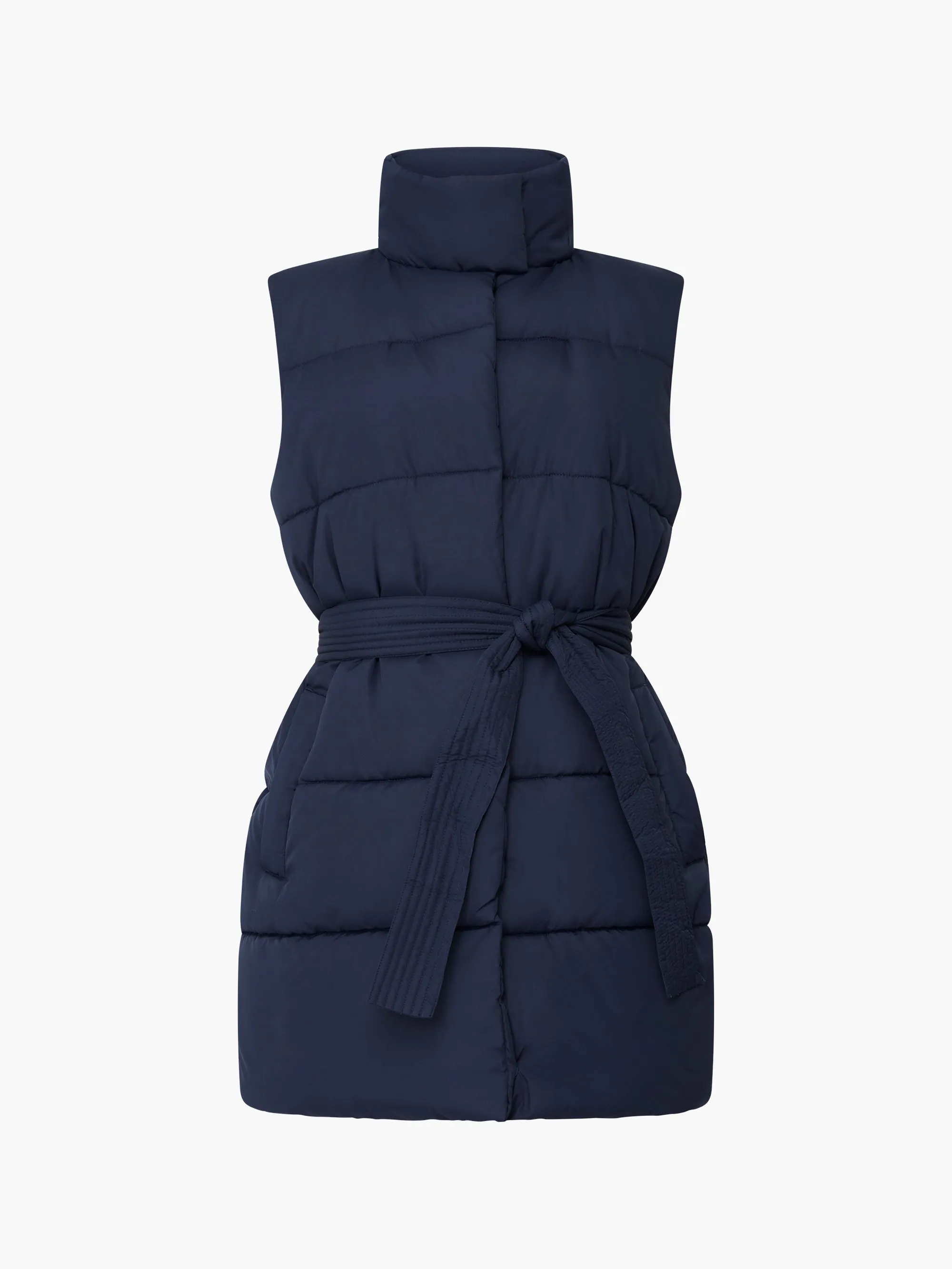 Funnel Neck Belted Gilet