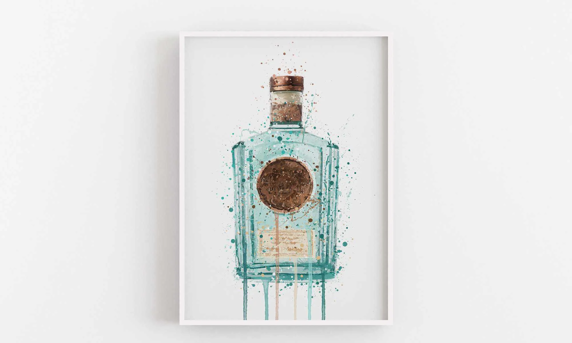 Art Deco Gin Bottle Wall Art Print - Elegant Vintage Decor for Home and Bar