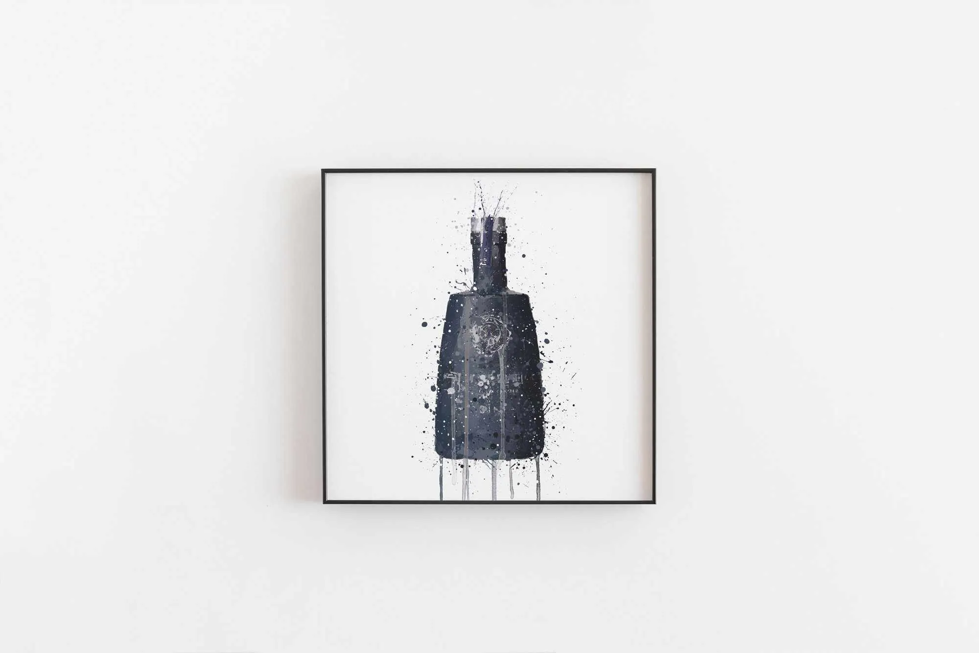 Gin Bottle Wall Art Print 'Dark Granite'