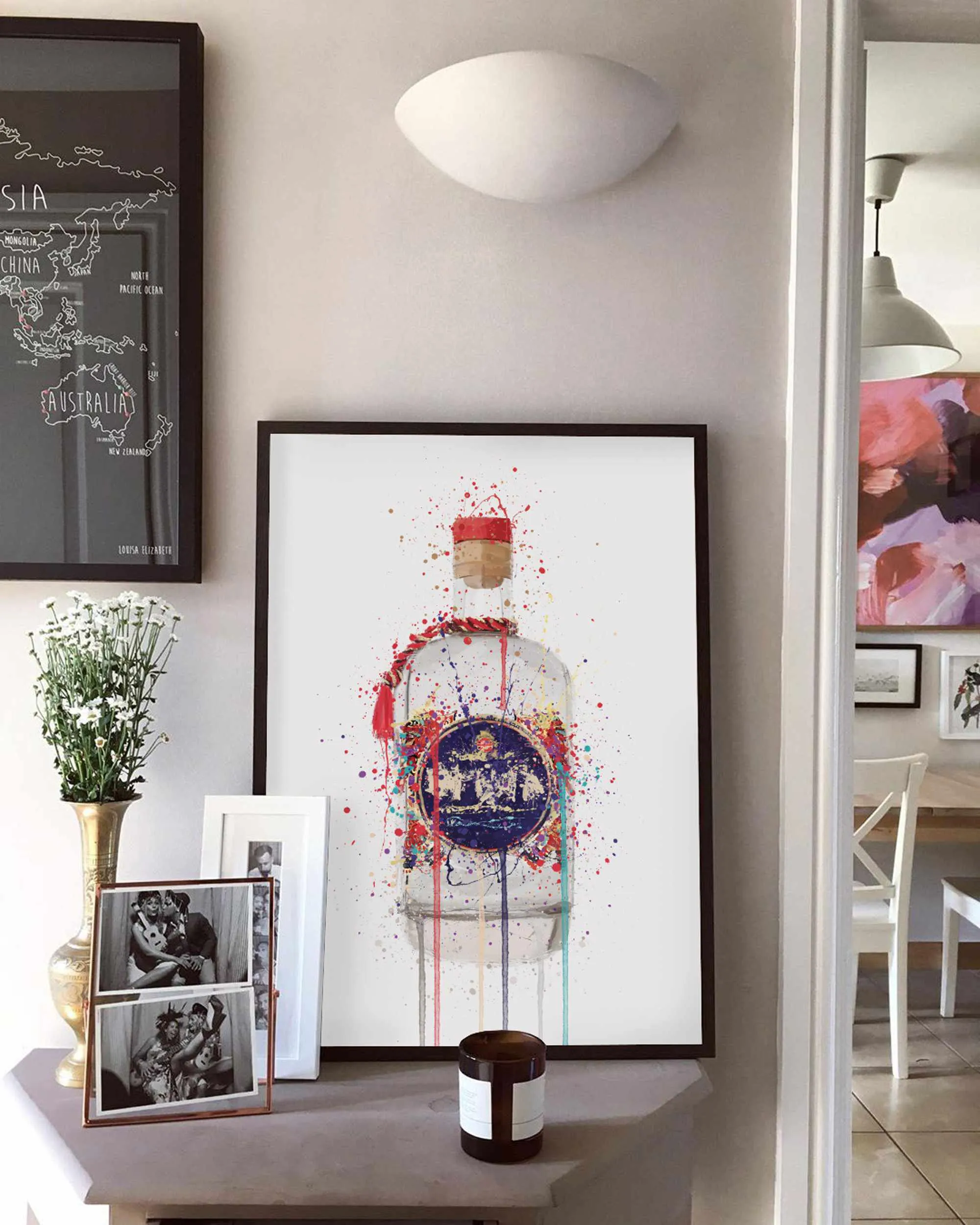 Gin Bottle Wall Art Print 'Tusk'