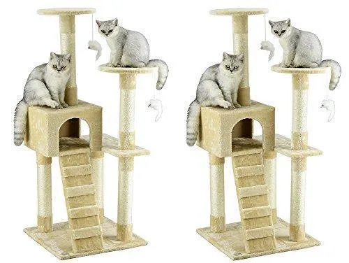 Go Pet Club Cat Tree Furniture Beige (Pack of 2)