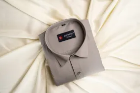 Grey Color Satin Mecerised Cotton Shirt For Men