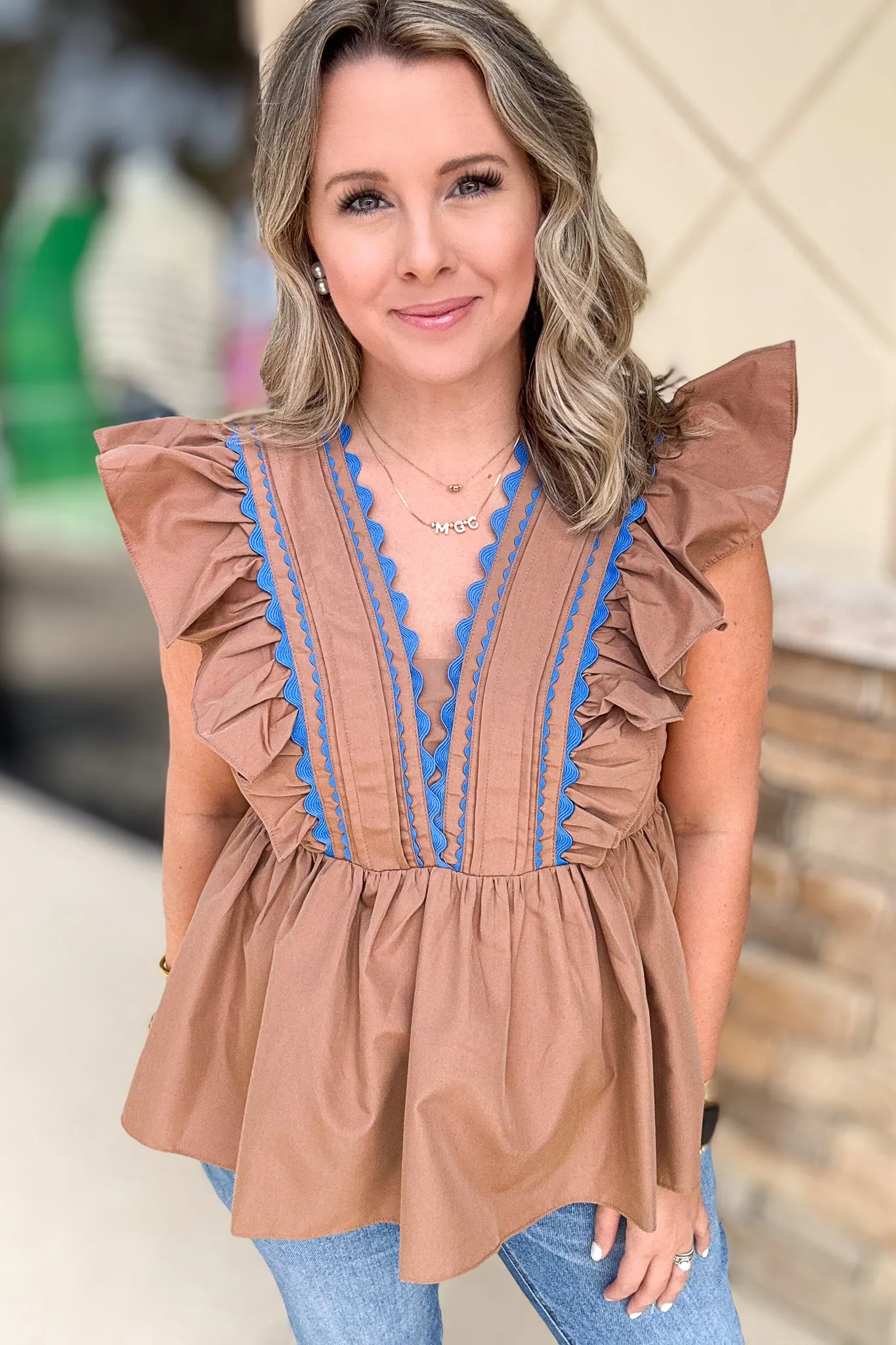 Have Mercy Ruffle Top - Mocha