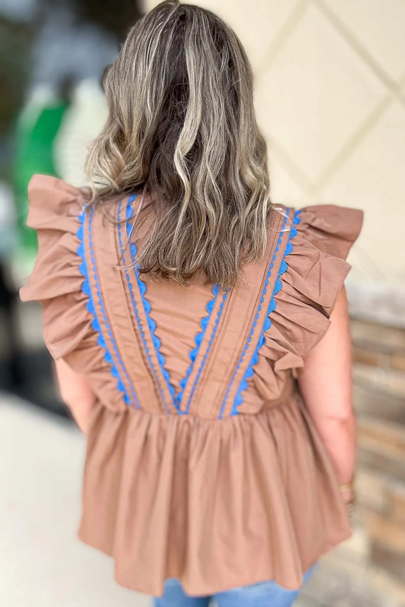 Have Mercy Ruffle Top - Mocha