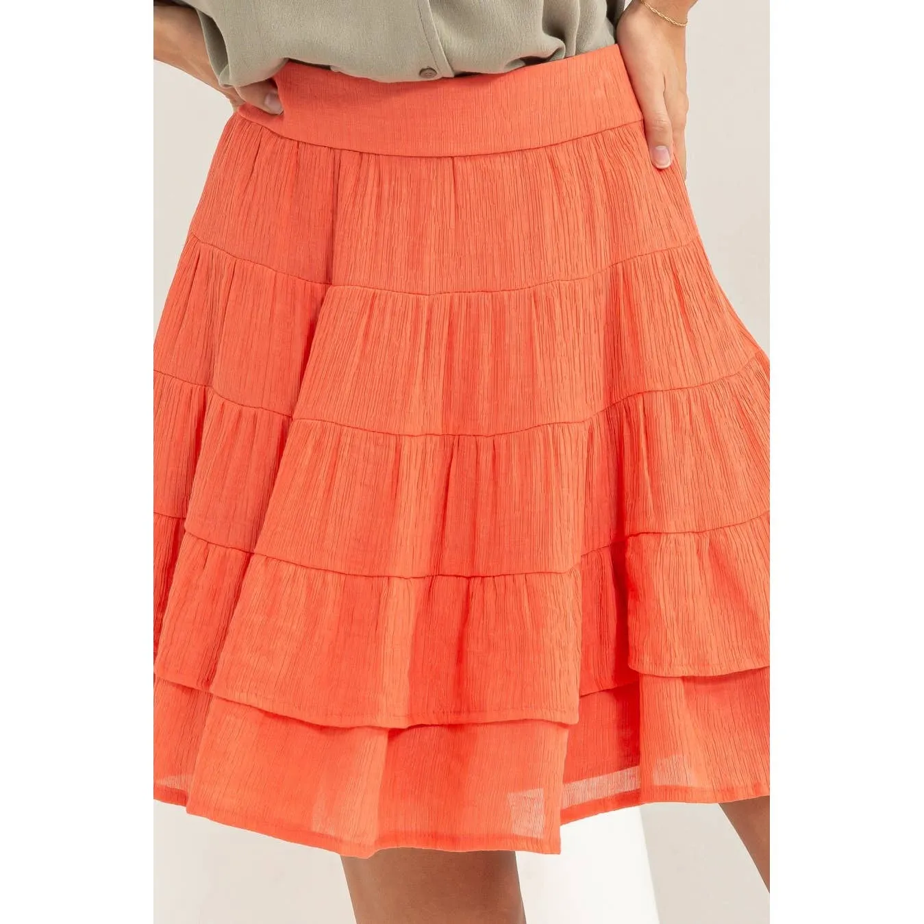 High-Waist Tiered Mini Skirt