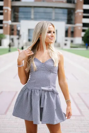 Houndstooth Mini Dress- Black/White