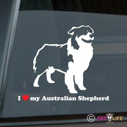 I Love My Australian Shepherd Sticker