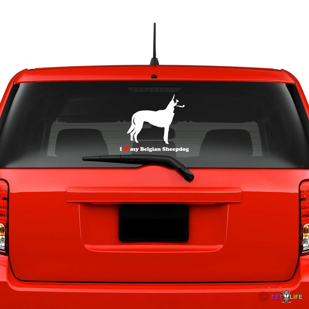 I Love My Belgian Sheepdog Sticker