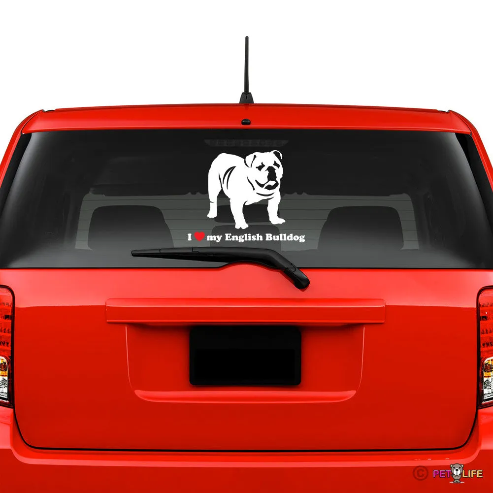 I Love My English Bulldog Sticker