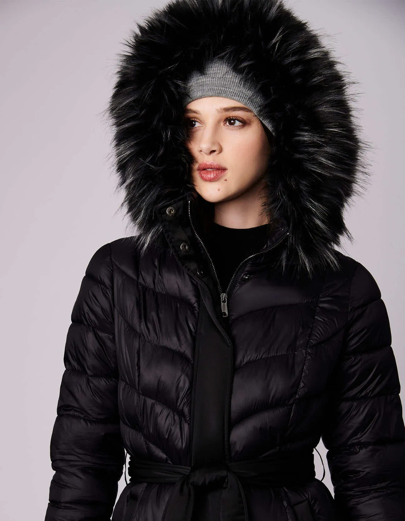 Jetsetter Vegan Fur Trim Long Puffer Coat