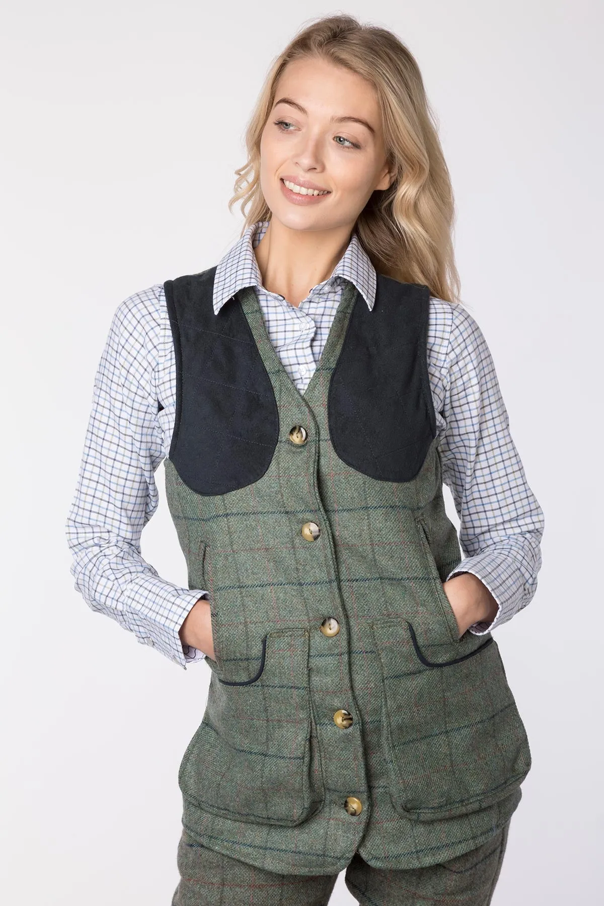 Ladies Tweed Shooting Waistcoat - Danby