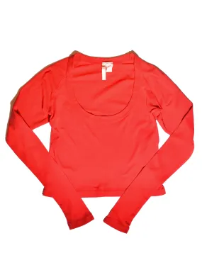 Long Sleeve Crop Brutus Tee • Candy Apple