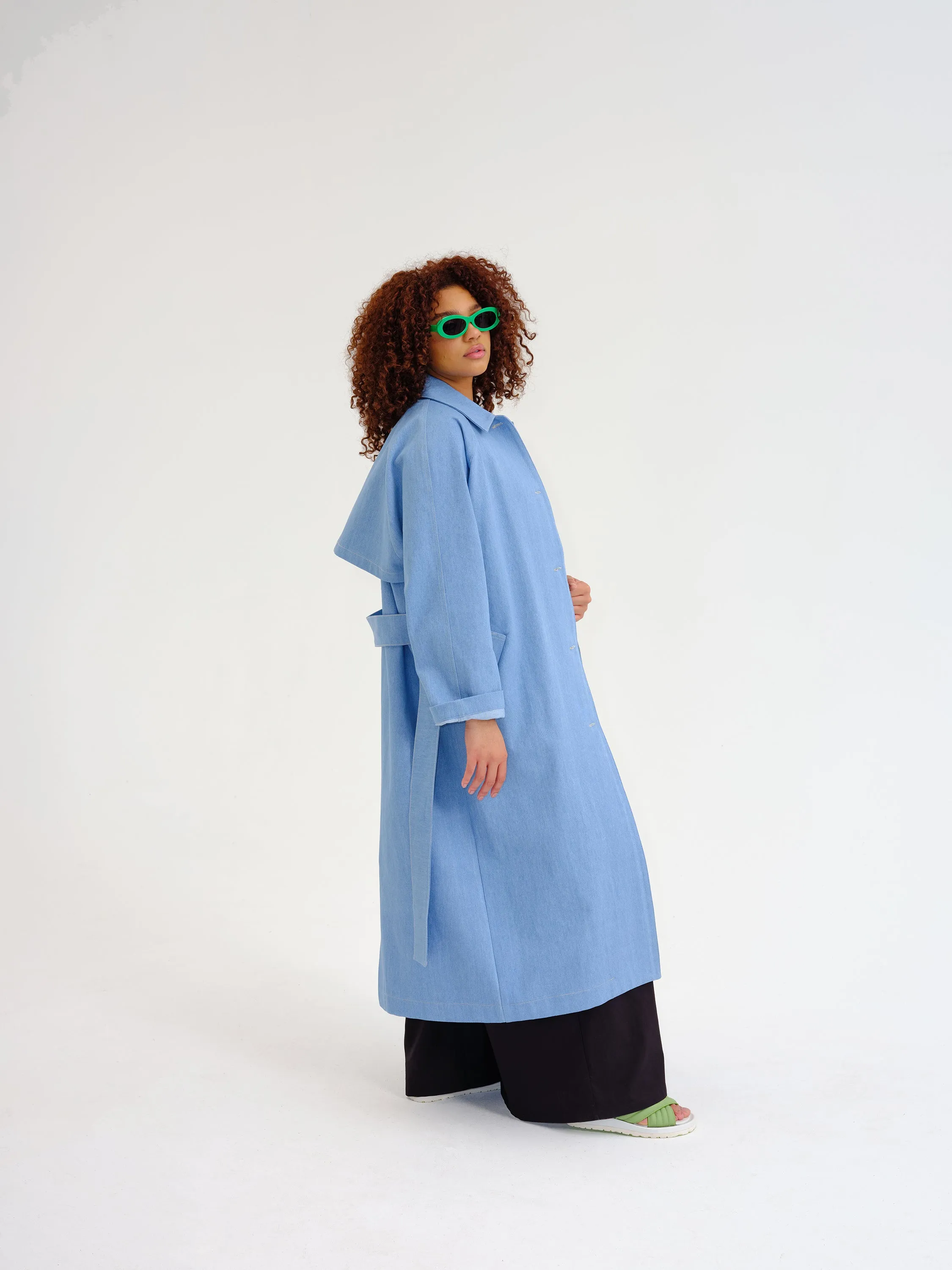 Made to order - EXTRA blue denim trench