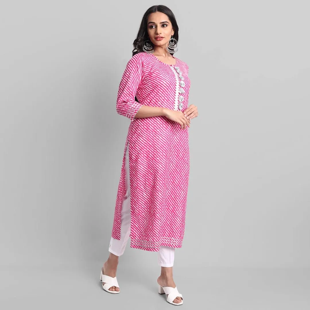 Magenta Rakhiphool Leheriya Kurta