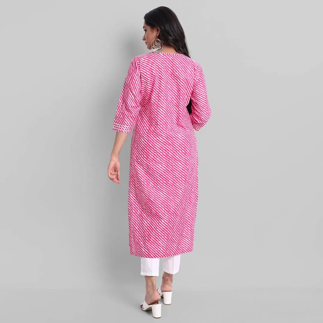 Magenta Rakhiphool Leheriya Kurta