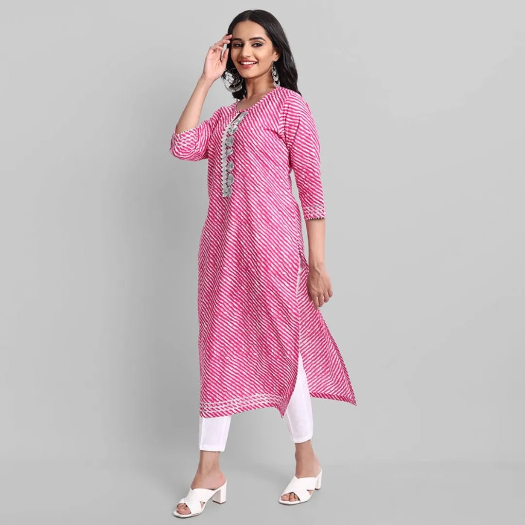 Magenta Rakhiphool Leheriya Kurta