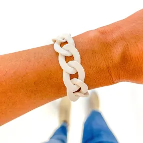 Matte White Chunky Acrylic Chain Link Bracelet