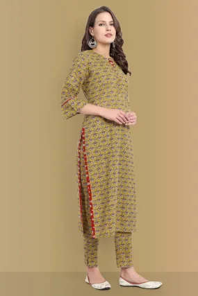 Meera Straight Ajrak Kurta with neck detailing