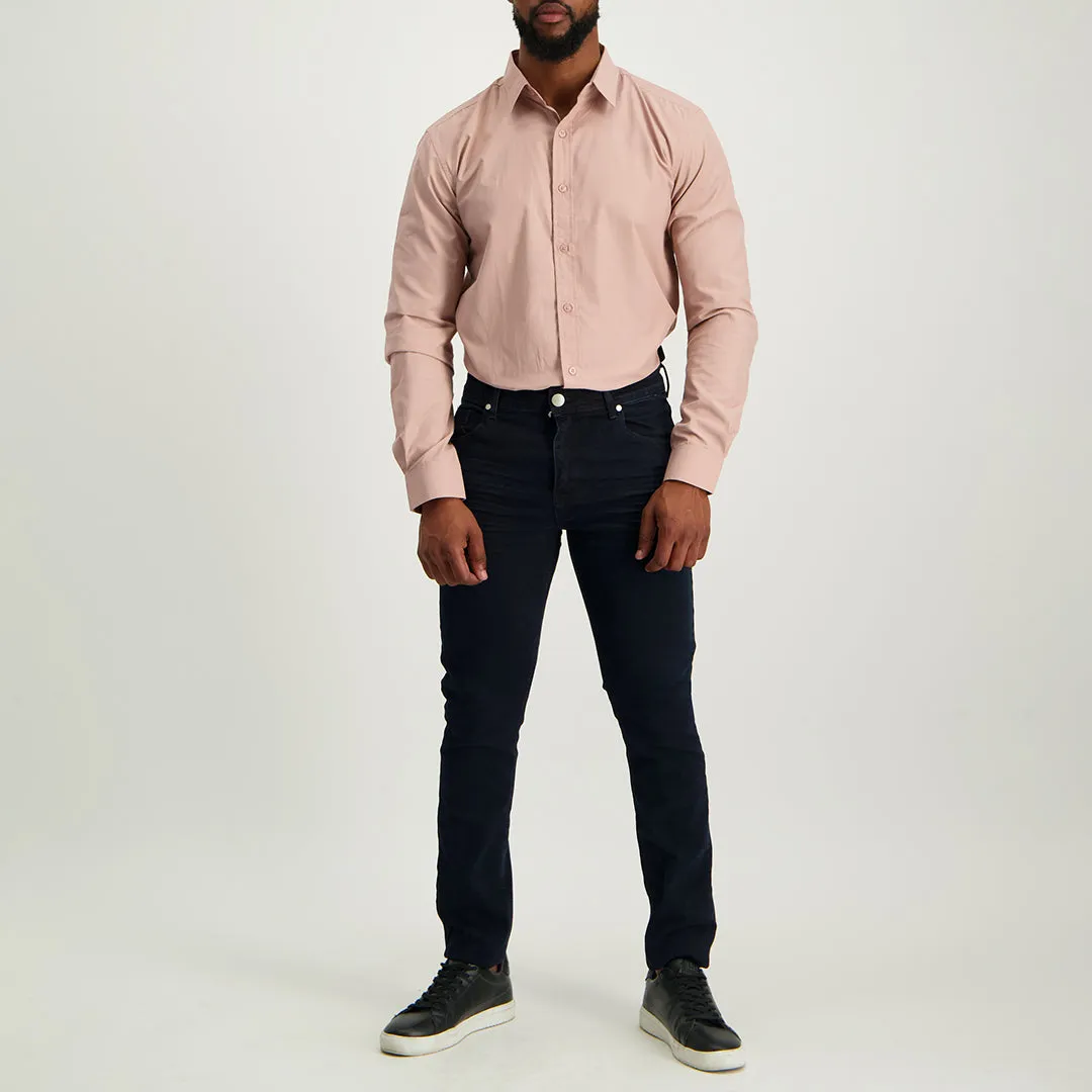 MENS ZAFF PINK L/S SLIMFIT CORE SHIRT