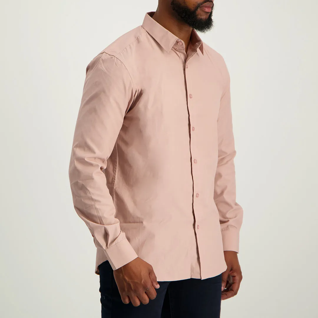 MENS ZAFF PINK L/S SLIMFIT CORE SHIRT