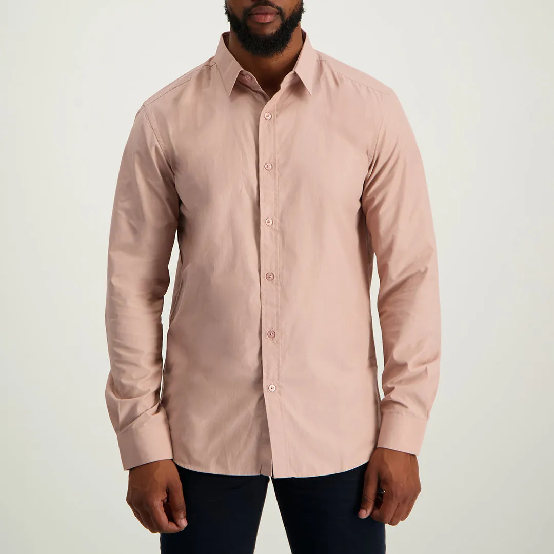 MENS ZAFF PINK L/S SLIMFIT CORE SHIRT