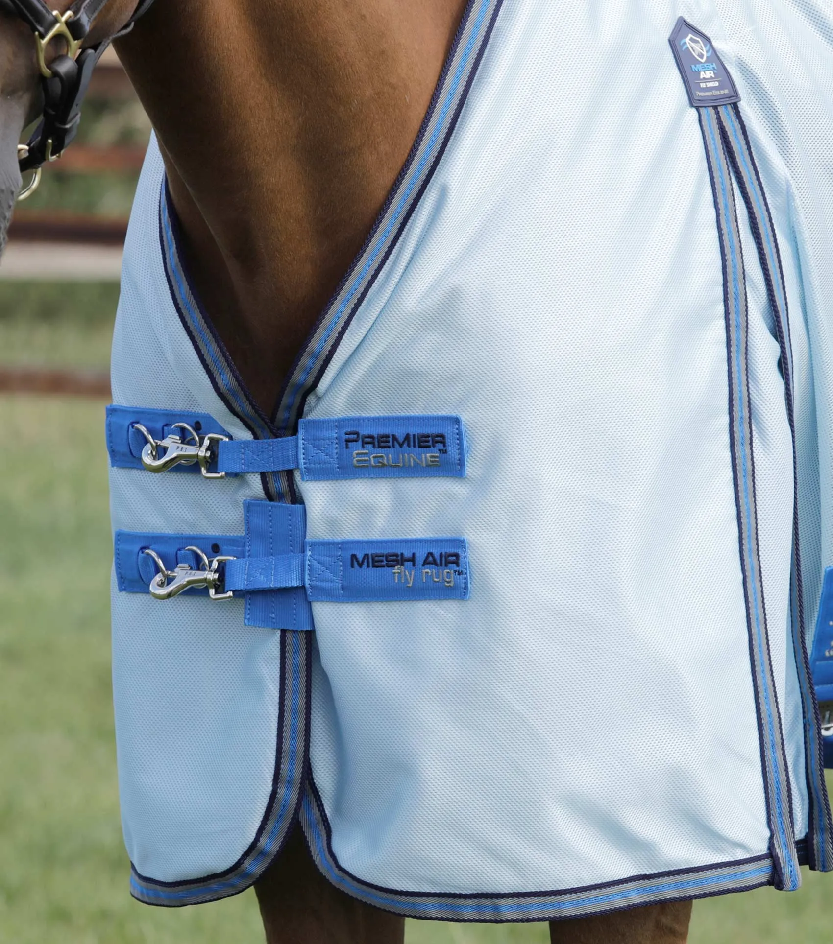 Mesh Air Fly Rug with Surcingles Blue