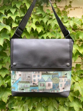 Messenger Bag - Cat On A Hot Tiled Roof Blue