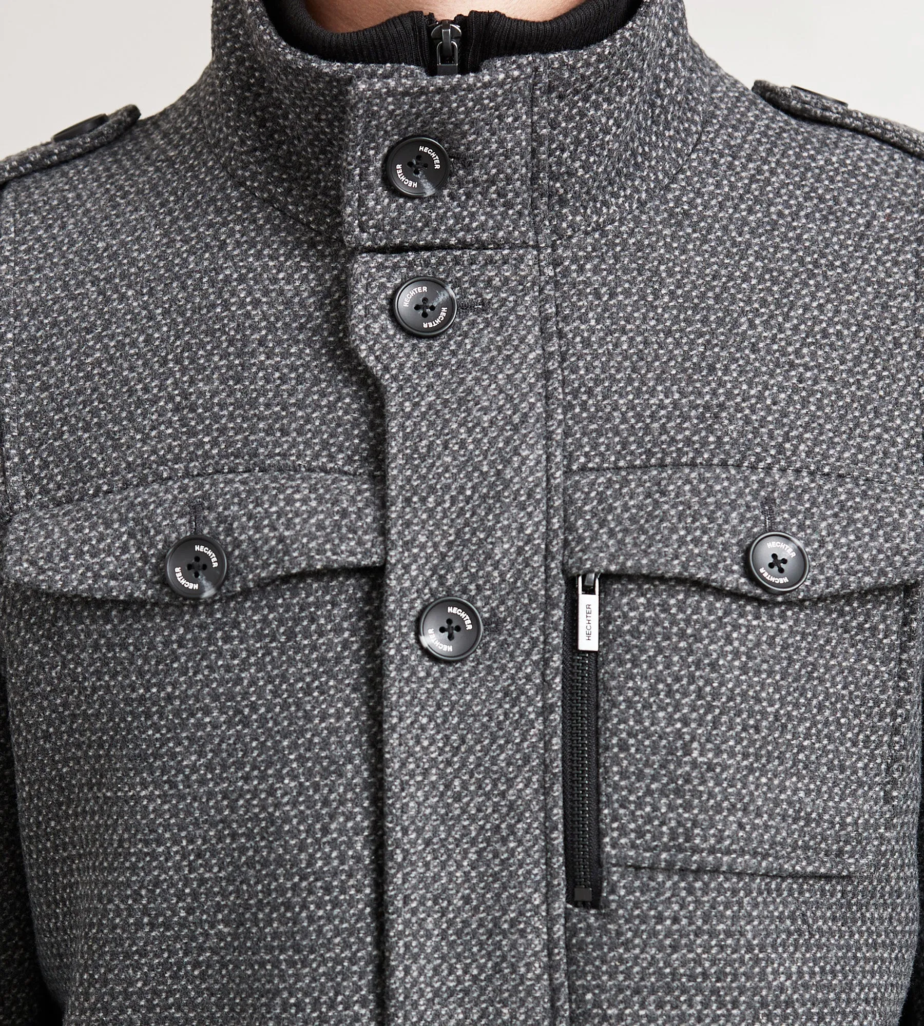 Modern Fit Mid-Length Field Coat with Bib