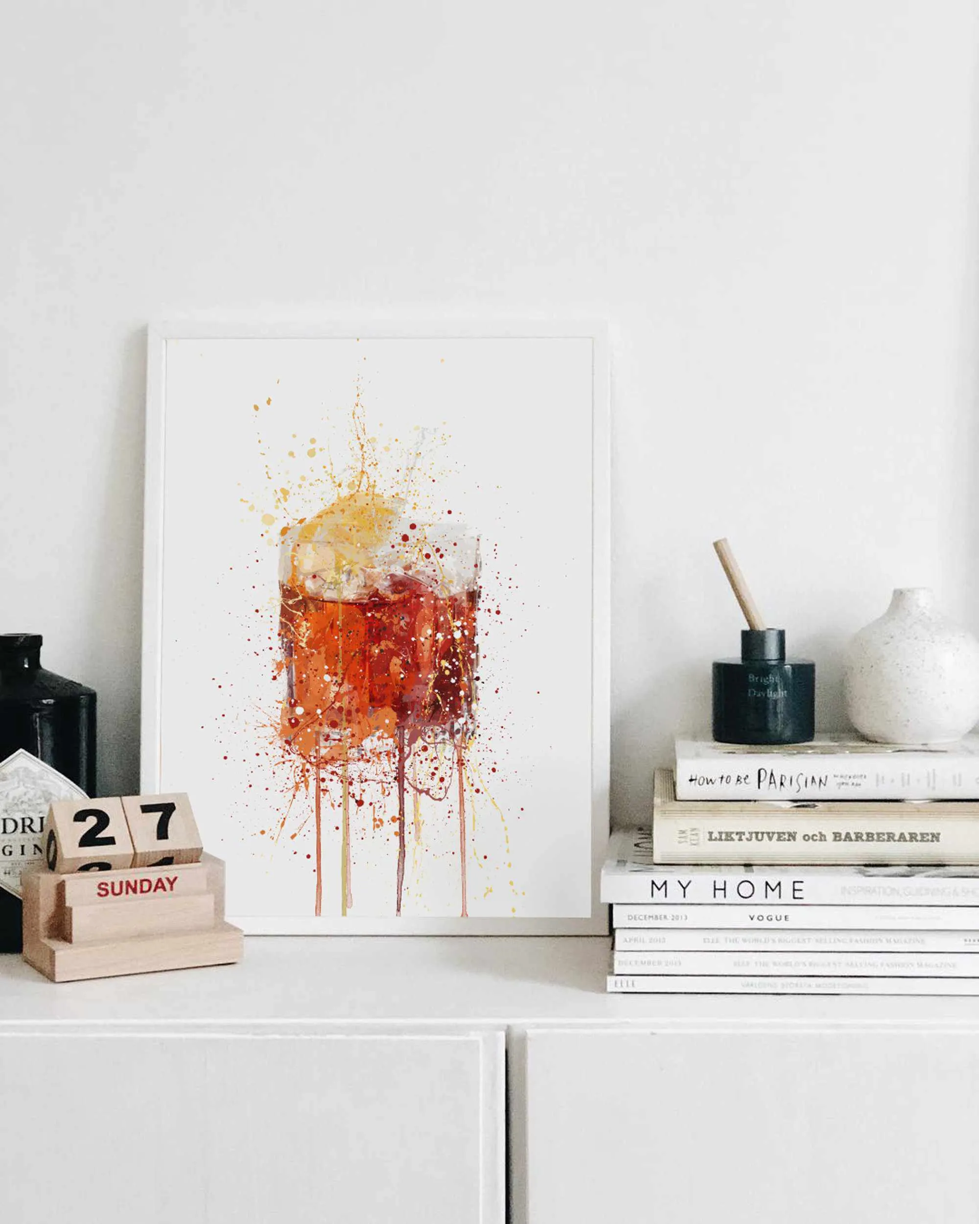 Negroni Cocktail Wall Art Print