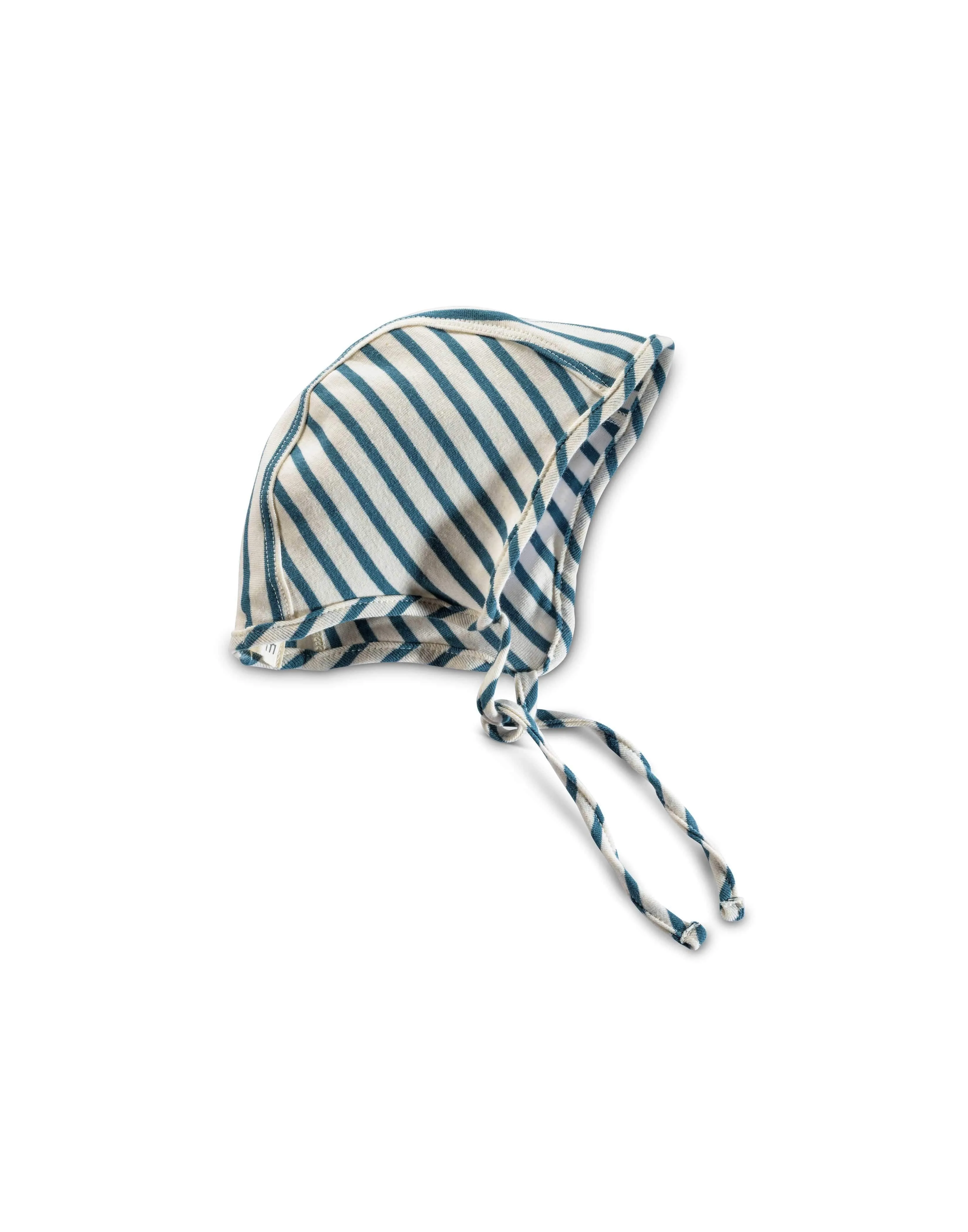 organic cotton bonnet - natural/azure stripe