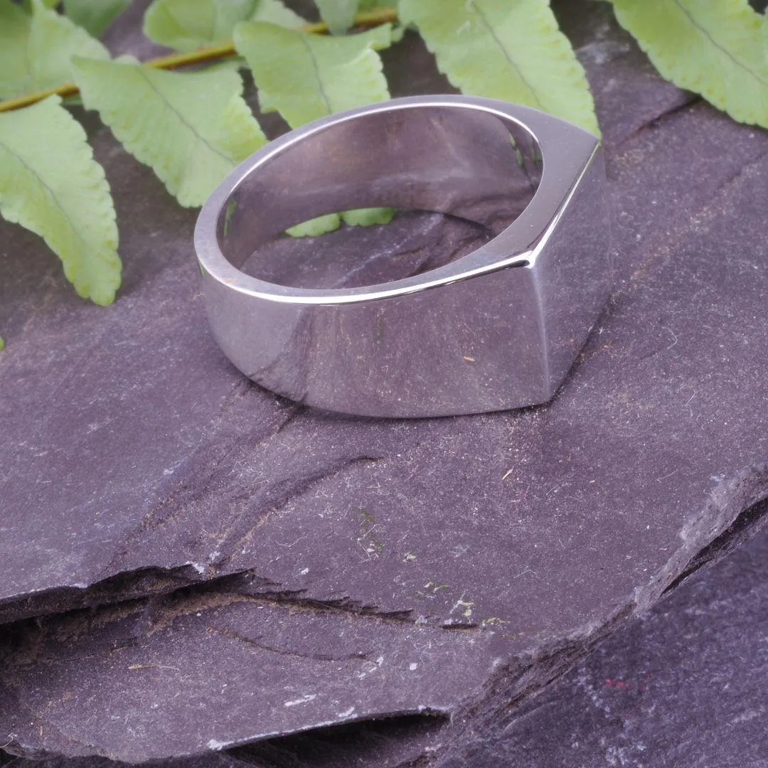 Personalised Square Signet Ring Sterling Silver