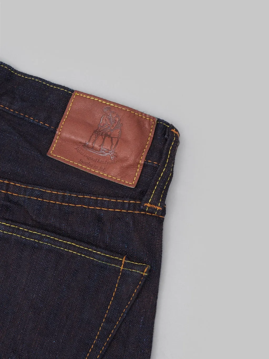 15oz Slim Tapered Indigo and Persimmon Extra Slub Jeans by Pure Blue Japan (PER-EX-013-ID)