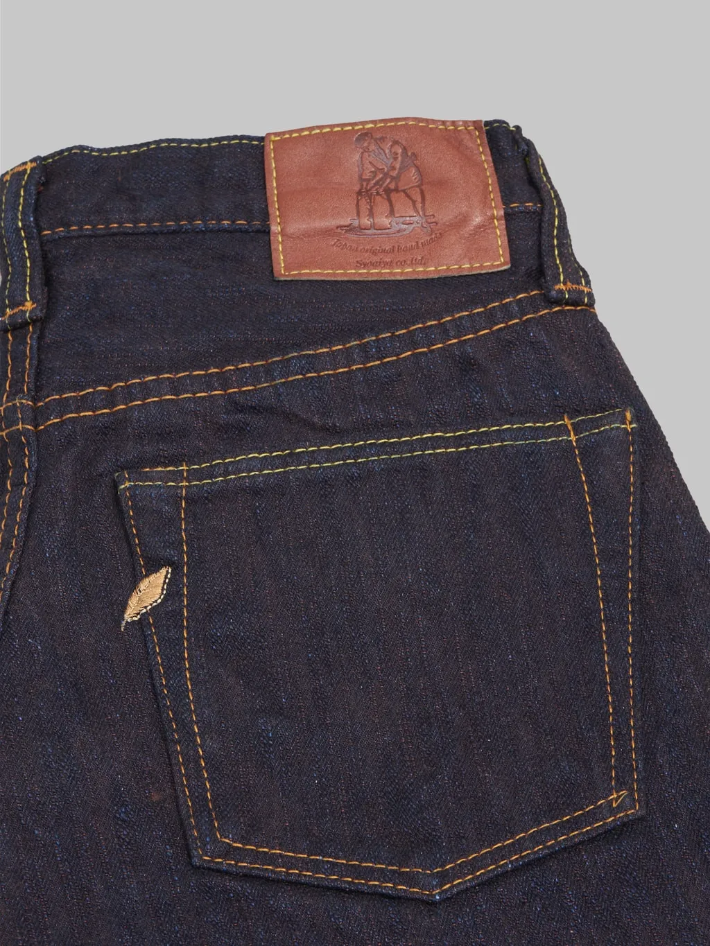 15oz Slim Tapered Indigo and Persimmon Extra Slub Jeans by Pure Blue Japan (PER-EX-013-ID)