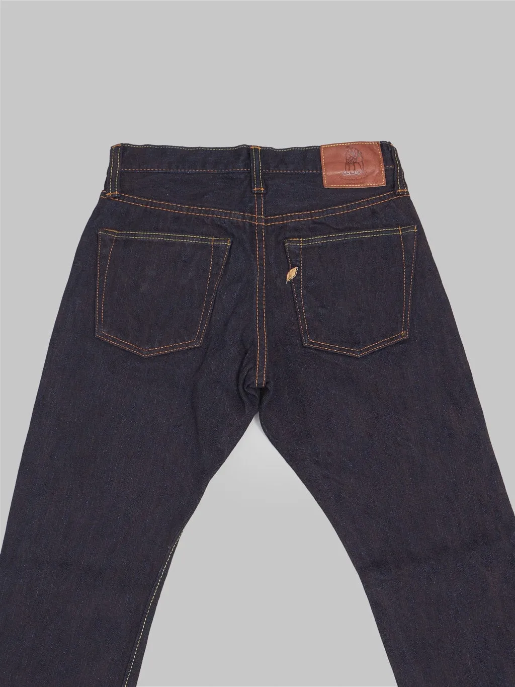 15oz Slim Tapered Indigo and Persimmon Extra Slub Jeans by Pure Blue Japan (PER-EX-013-ID)