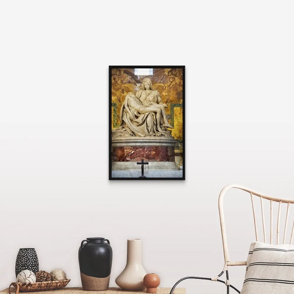 "'The Pieta" located in Saint Peter's Basilica in Rome, Italy" Black Float Frame Canvas Art