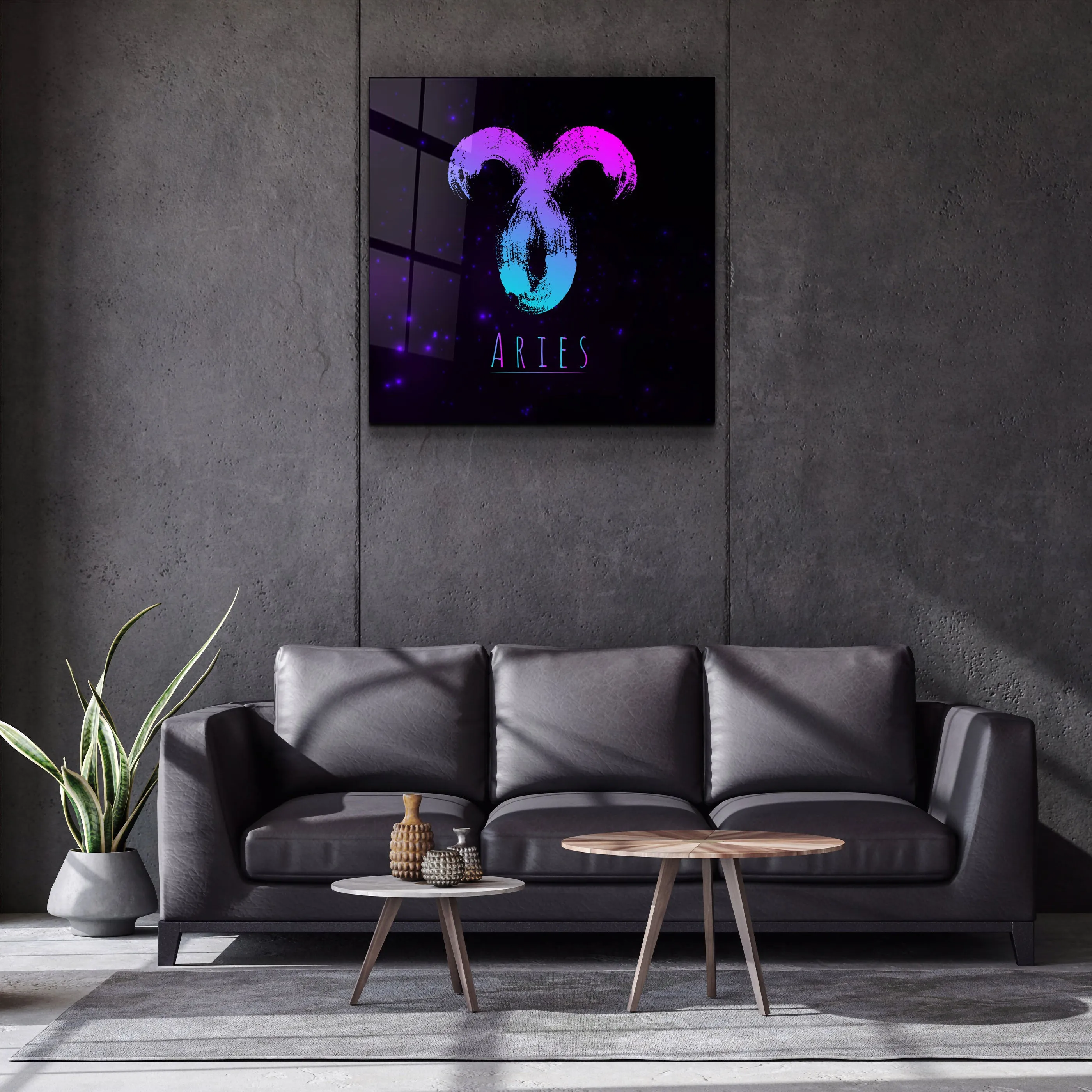 ."Zodiac V2 - Aries". Glass Wall Art