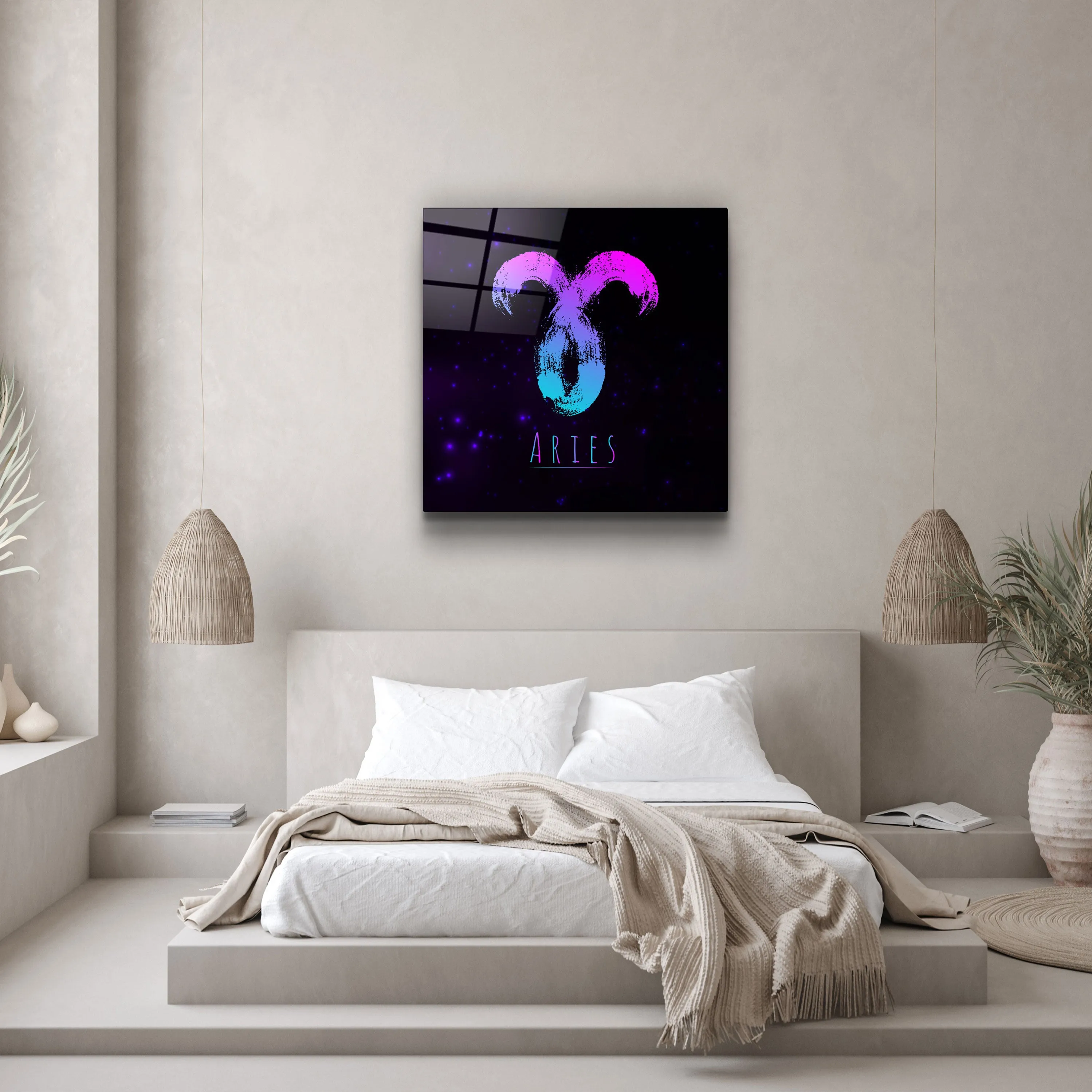 ."Zodiac V2 - Aries". Glass Wall Art