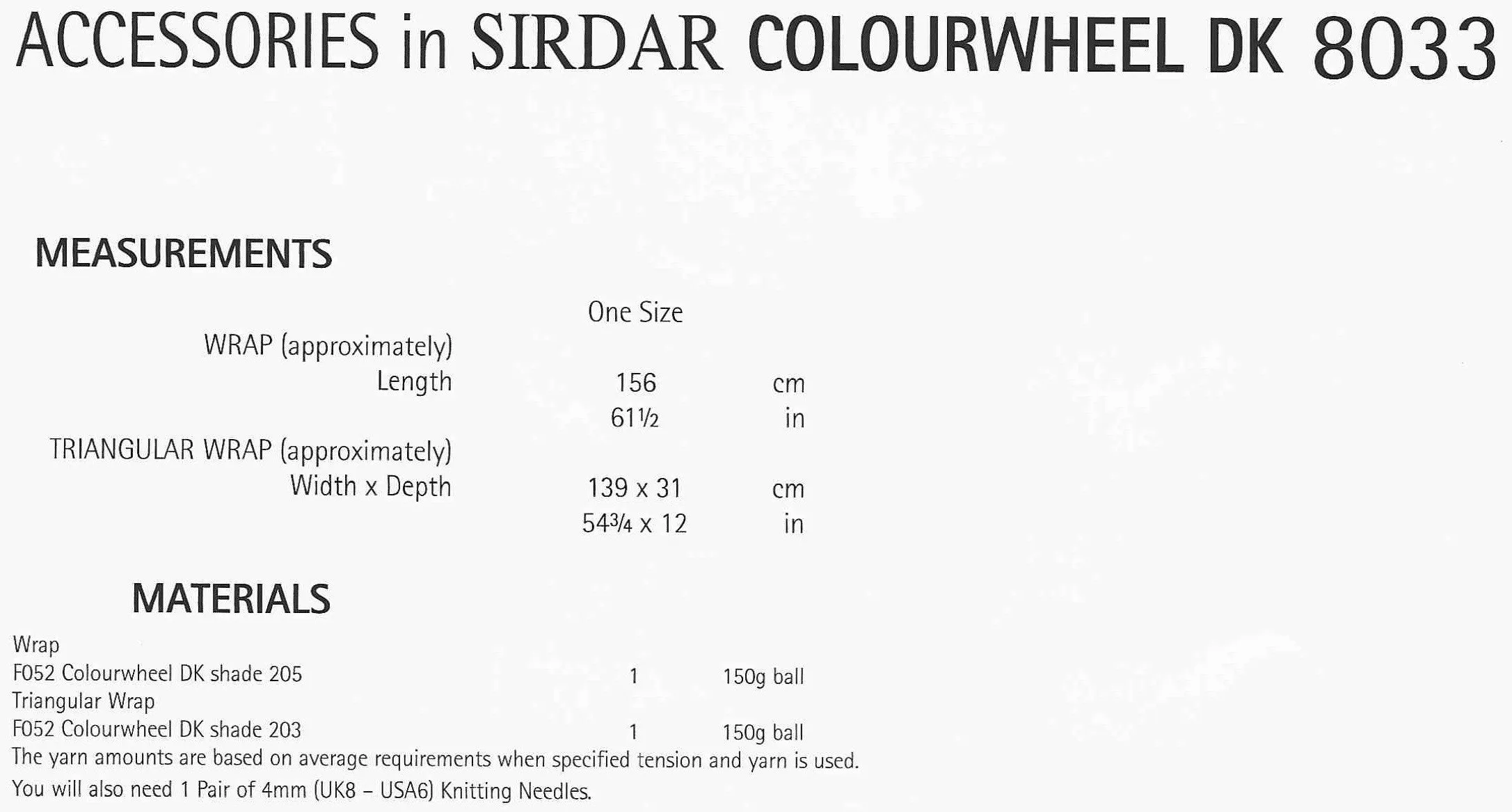 SIRDAR LEAFLET 8033