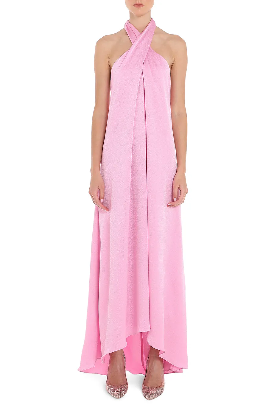 Sleeveless Satin Long Dress