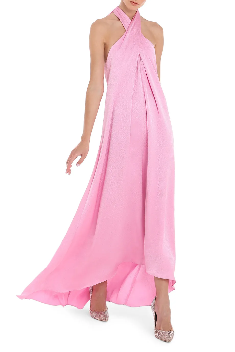 Sleeveless Satin Long Dress